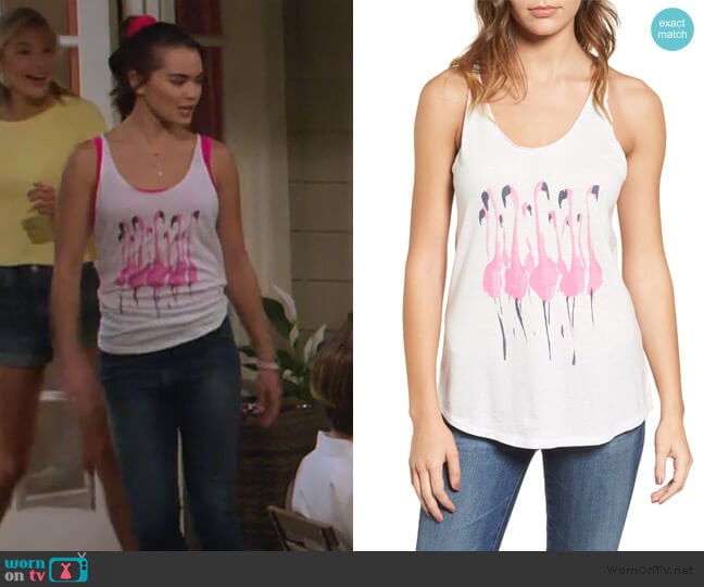 Donald Robertson Flamingo Tank by Junk Food worn by Alexa Mendoza (Paris Berelc) on Alexa & Katie