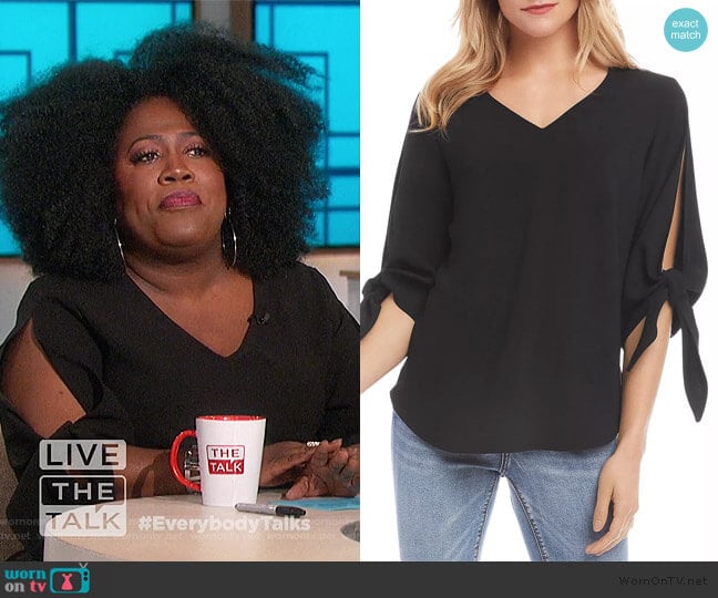 Tie-Sleeve Top by Karen Kane worn by Sheryl Underwood on The Talk