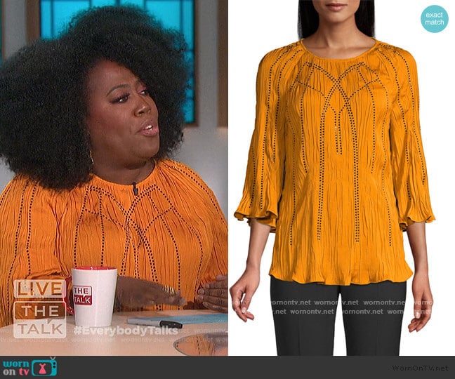 Steffi Embellished Blouse by Kobi Halperin worn by Sheryl Underwood on The Talk