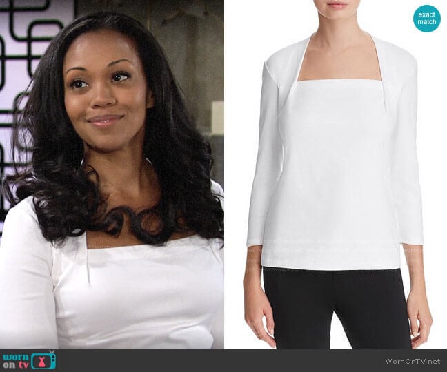 WornOnTV: Amanda’s white square neck top on The Young and the Restless ...