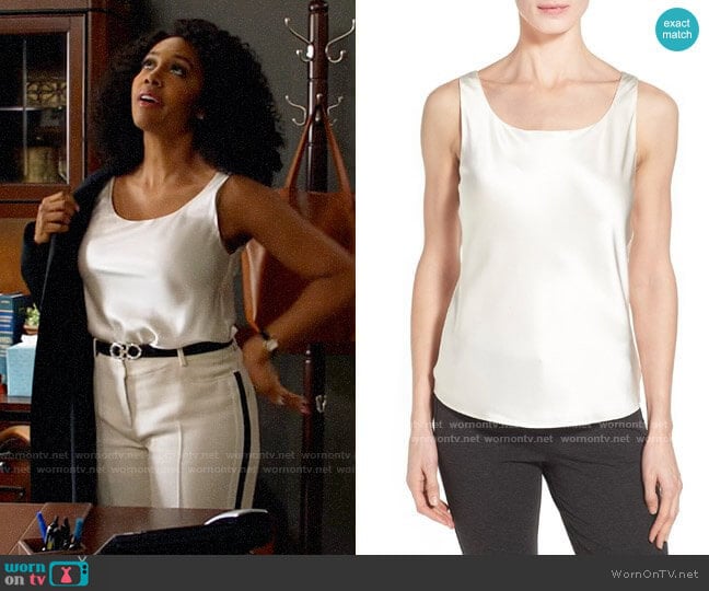 Lafayette 148 New York Silk Charmeuse Tank  worn by Lola Carmichael (Simone Missick) on All Rise