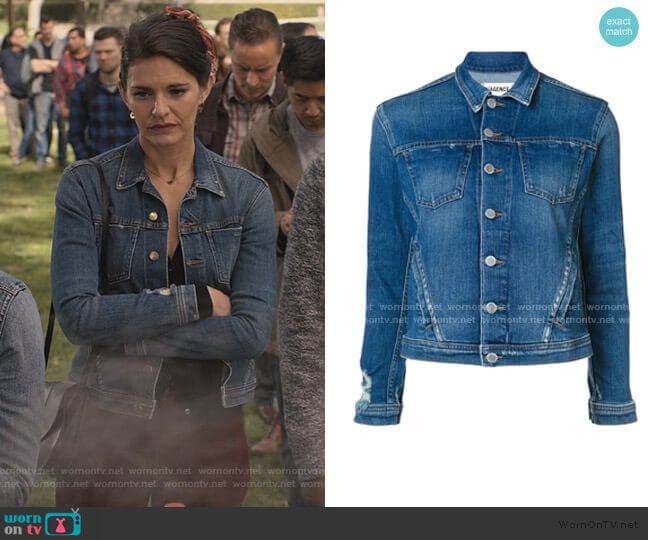 Celine Denim Jacket by L'Agence worn by Lindsey Kraft on Grace and Frankie