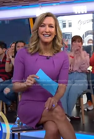 Lara’s purple sheath dress on Good Morning America