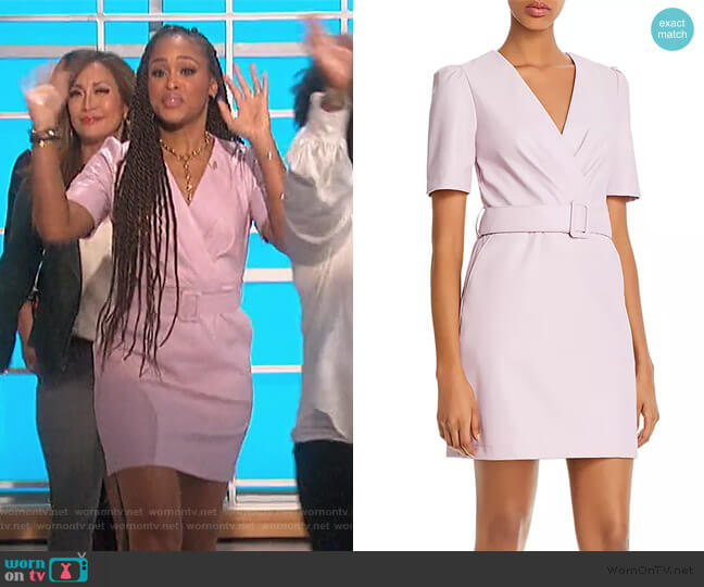 Belted Faux Leather Sheath Dress by Lucy Paris worn by Eve on The Talk