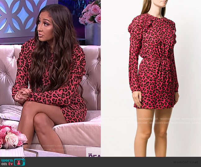 Animal Print Mini Dress by MSGM worn by Adrienne Houghton on The Real