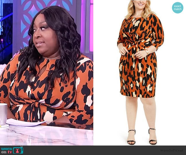 Leopard-Print Tie-Front Dress by MSK worn by Loni Love on The Real