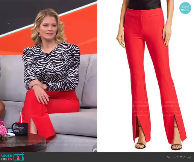 Maeve Slit Hem Pants by Derek Lam 10 Crosby worn by Sara Haines on Good Morning America