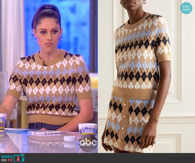 Argyle wool-blend Top by Maje worn by Abby Huntsman on The View