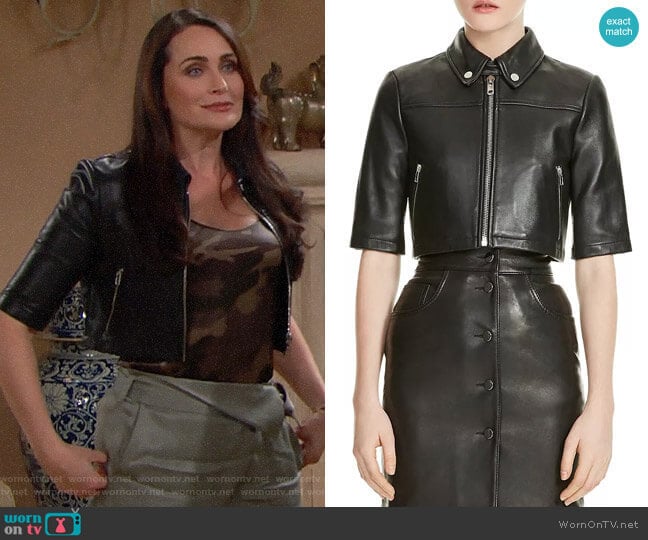 Maje Brittany Jacket  worn by Quinn Fuller (Rena Sofer) on The Bold and the Beautiful