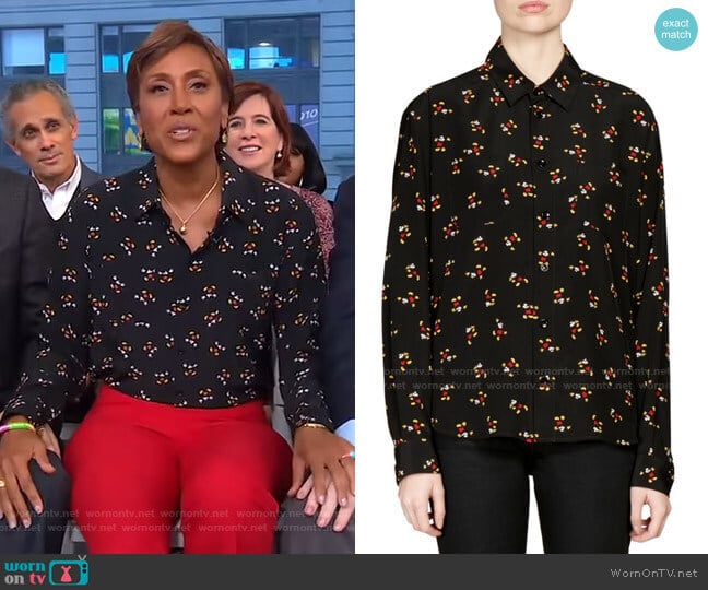 Mickey Mouse Blouse by Saint Laurent worn by Robin Roberts on Good Morning America