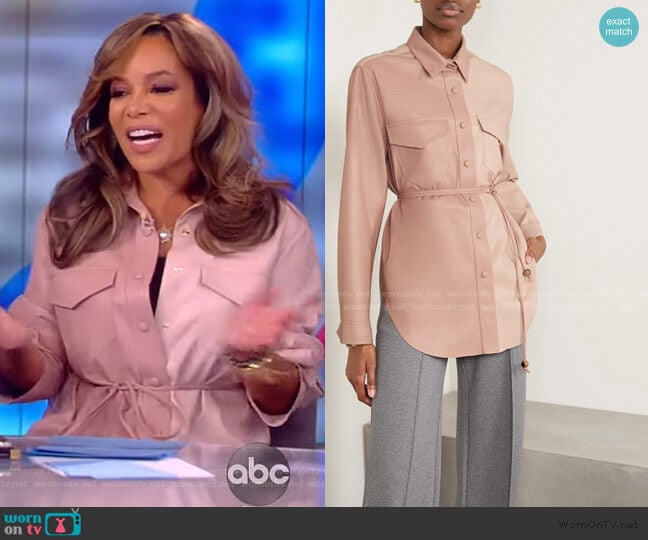 WornOnTV: Sunny’s pink leather tie shirt on The View | Sunny Hostin ...