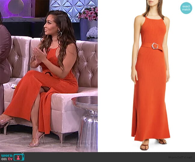 Lily Ribbed Belted Maxi Dress by Nicholas worn by Adrienne Houghton on The Real