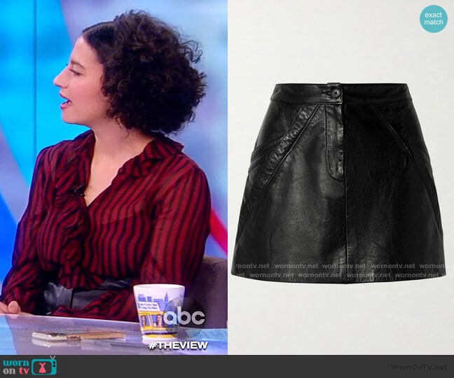 Kade paneled leather mini skirt by Nili Lotan worn by Ilana Glazer on The View