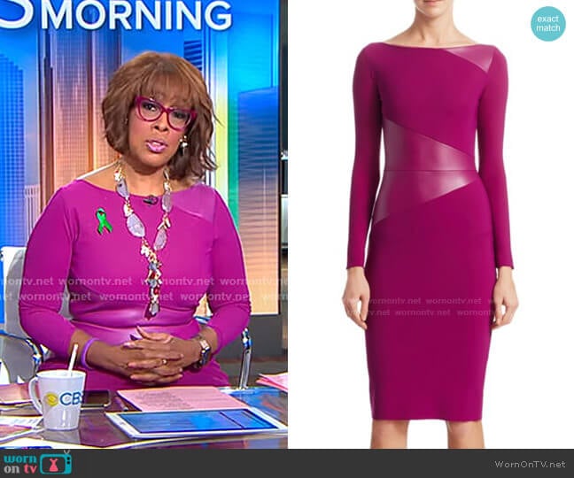 WornOnTV: Gayle’s purple leather panel dress on CBS This Morning ...