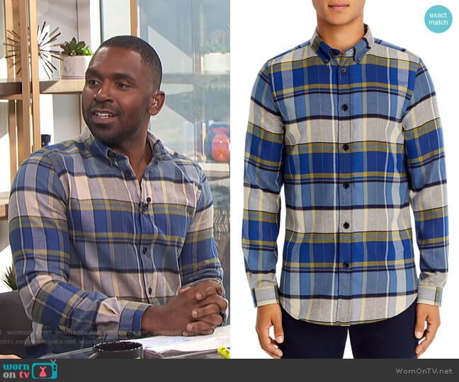 Plaid Flannel Button-Down Shirt by PS Paul Smith worn by Justin Sylvester on E! News