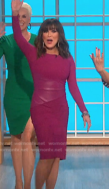 Marie’s pink sheath dress with leather on The Talk