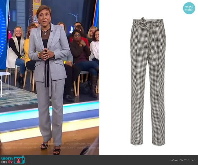 WornOnTV: Robin’s houndstooth checked suit on Good Morning America ...