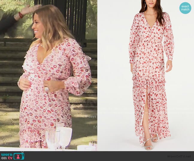 Yvonne Ruffled Lip-Print Gown by Rachel Zoe worn by Dolores Catania on The Real Housewives of New Jersey