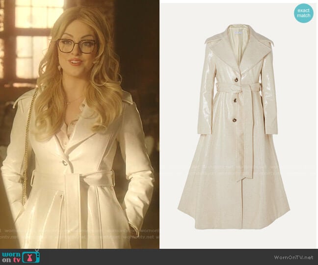 Rhea Trench Coat by Rejina Pyo worn by Fallon Carrington (Elizabeth Gillies) on Dynasty