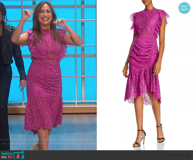 WornOnTV: Carrie’s pink lace trim dress on The Talk | Carrie Inaba ...