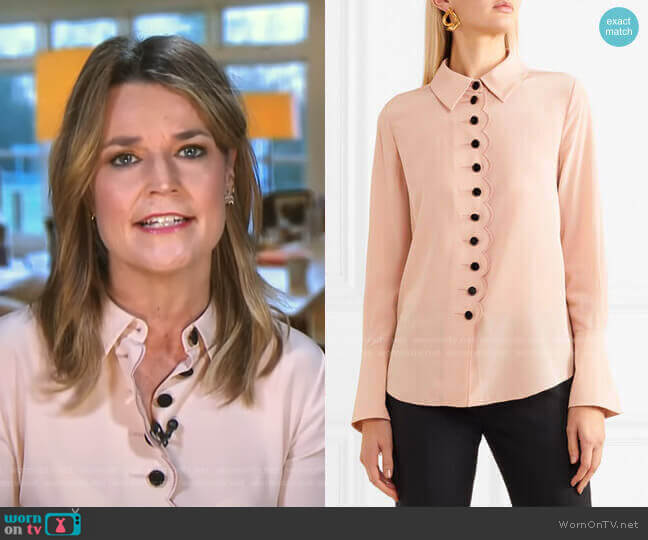 Scalloped Silk Blouse by Chloe worn by Savannah Guthrie  on Today