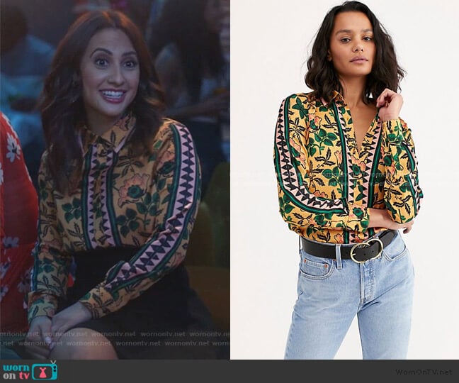 Amelia Contrast Shirt by Scotch & Soda worn by Ana Torres (Francia Raisa) on Grown-ish