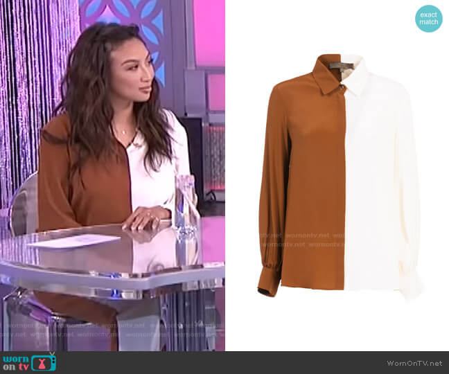 Space Shirt by Simona Corsellini  worn by Jeannie Mai on The Real