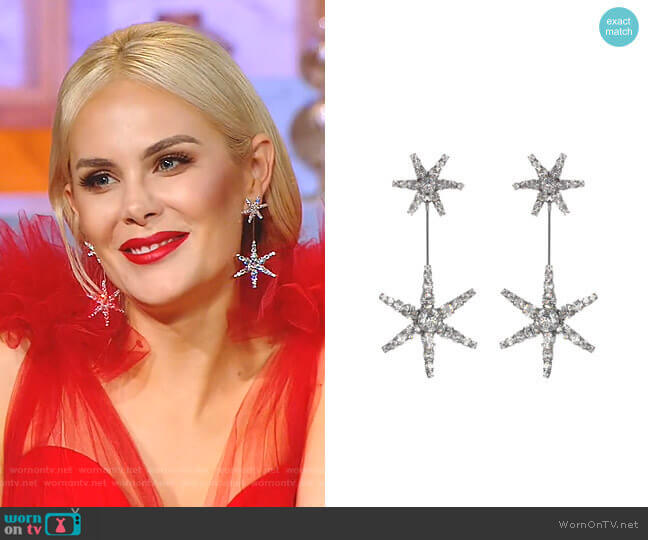 Estee Crystal Star Earrings by Jennifer Behr  worn by Kameron Westcott on The Real Housewives of Dallas