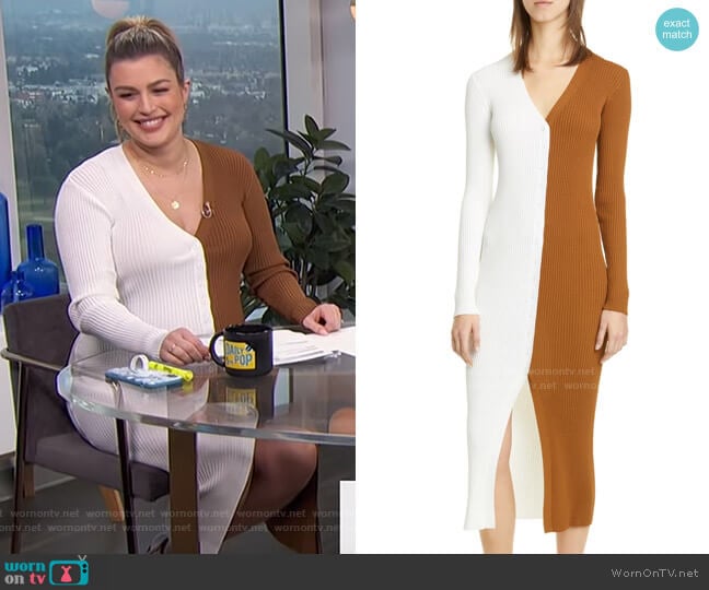 Shoko Colorblock Sweater by Staud worn by Carissa Loethen Culiner on E! News