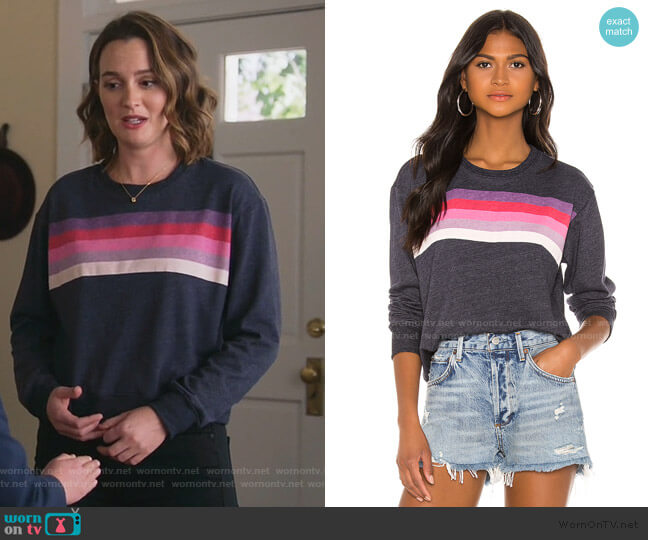Crop Blouson Sweatshirt by Sundry worn by Angie (Leighton Meester) on Single Parents