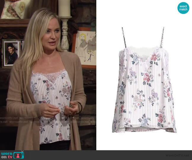 Cami NYC  The Sweetheart Cami in Tea Party Floral by Cami NYC worn by Sharon Newman (Sharon Case) on The Young and the Restless