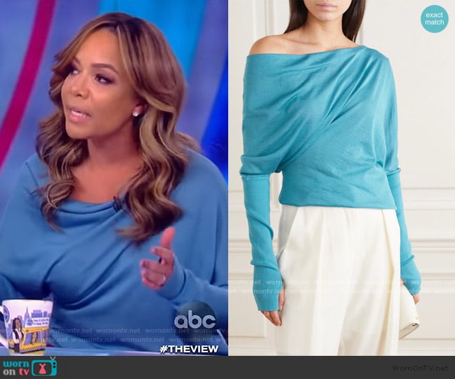 WornOnTV: Sunny’s blue drape sweater on The View | Sunny Hostin ...