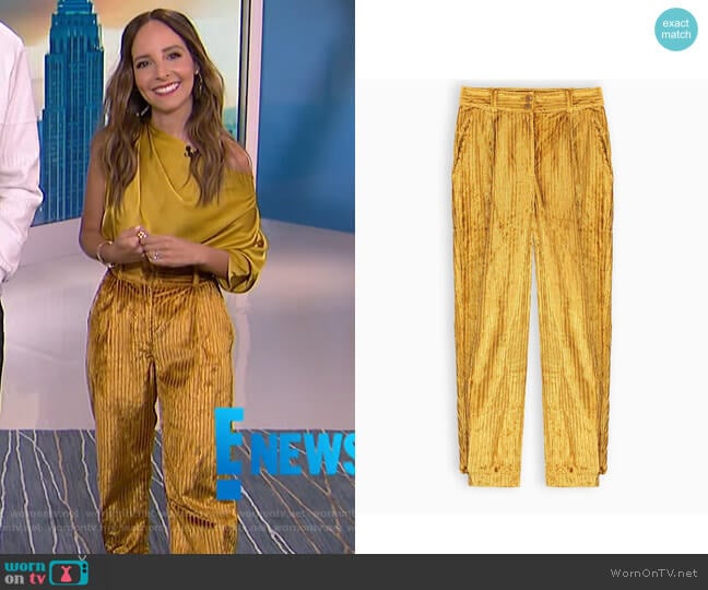 Corduroy Trousers by Ulla Johnson worn by Lilliana Vazquez on E! News