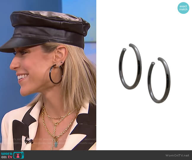 Gunmetal Hoop Earrings by Uncommon James worn by Kristin Cavallari on E! News