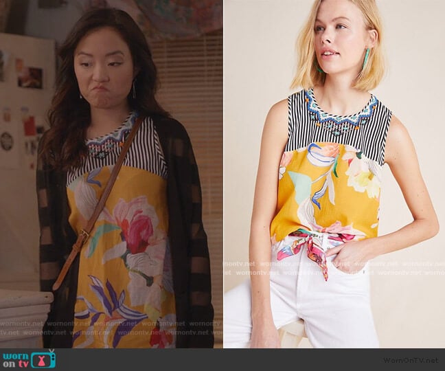 Elle Embroidered Top by Vineet Bahl worn by Janet (Andrea Bang) on Kims Convenience