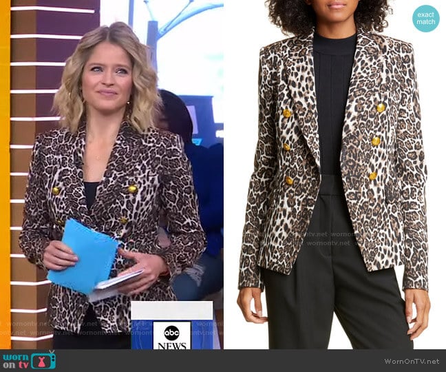 Alton Leopard Print Jacket by A.L.C. worn by Sara Haines on Good Morning America