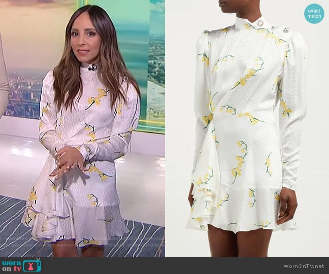 Floral-Print Mini Dress by Alessandra Rich worn by Lilliana Vazquez on E! News