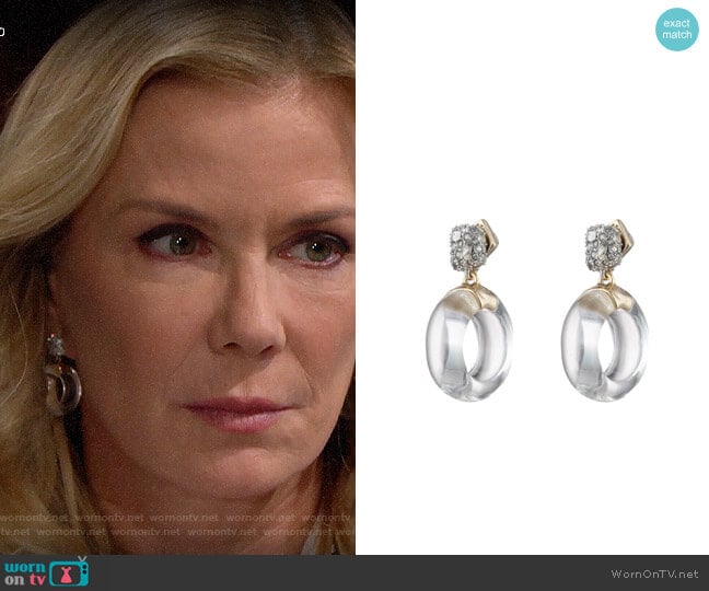 Alexis Bittar Domed Drop Circle Post Earrings worn by Brooke Logan (Katherine Kelly Lang) on The Bold and the Beautiful