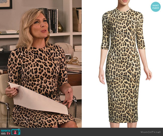 Delora Leopard Dress by Alice + Olivia worn by Brianna (June Raphael) on Grace and Frankie