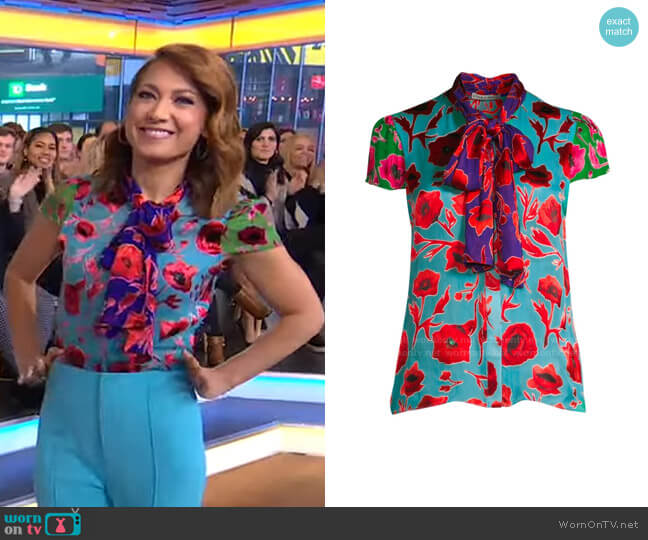 Jeannie Top by Alice + Olivia worn by Ginger Zee on Good Morning America