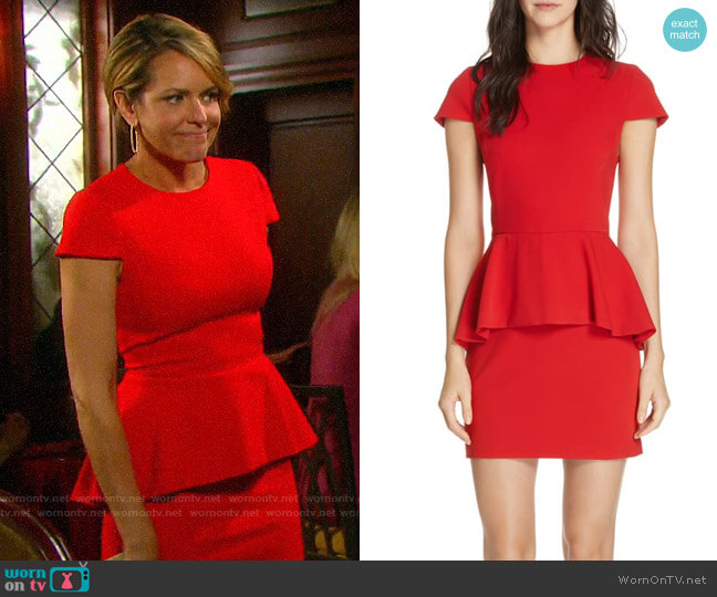 Alice + Olivia Ember Peplum Dress worn by Nicole Walker (Arianne Zucker) on Days of our Lives