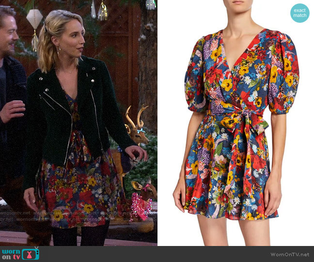 WornOnTV: Mandy’s floral wrap dress and green corduroy moto jacket on ...