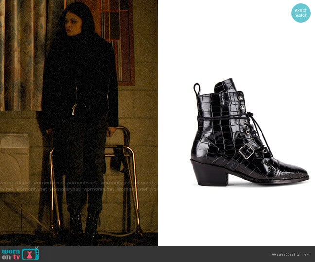 All Saints Katy Croco Bootie worn by Mel Vera (Melonie Diaz) on Charmed