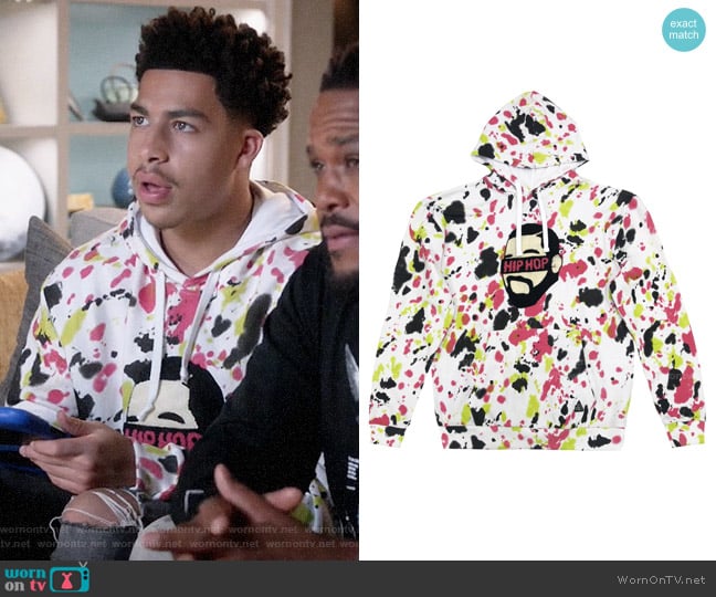 American Stitch Tye Dye Patch Hoodie worn by Andre Johnson Jr (Marcus Scribner) on Black-ish