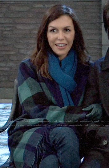 Anna’s green checked coat on General Hospital