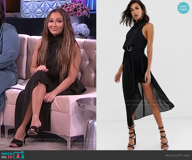 Drape Neck Midi Dress with Self Belt by Asos worn by Adrienne Houghton  on The Real