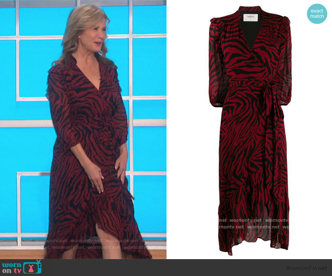 red zebra print wrap dress