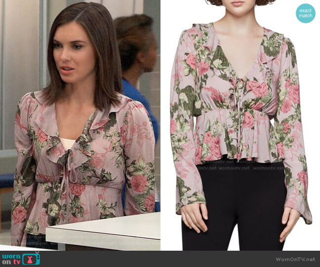 Wornontv Willows Purple Floral Ruffled Blouse On General Hospital Katelyn Macmullen 4835