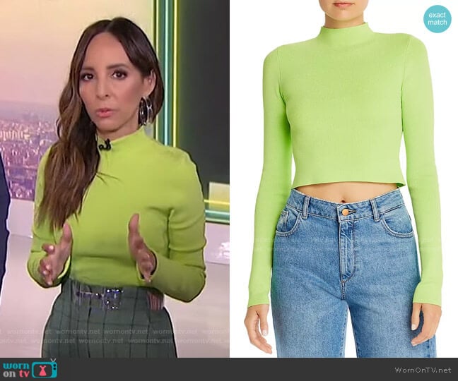 Astrid Neon Cropped Mock-Neck Top by Bec + Bridge worn by Lilliana Vazquez on E! News