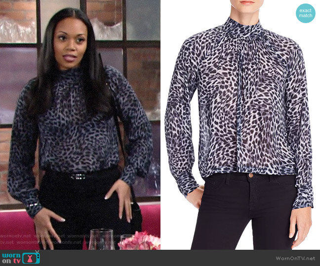 WornOnTV: Amanda’s blue leopard print blouse on The Young and the ...